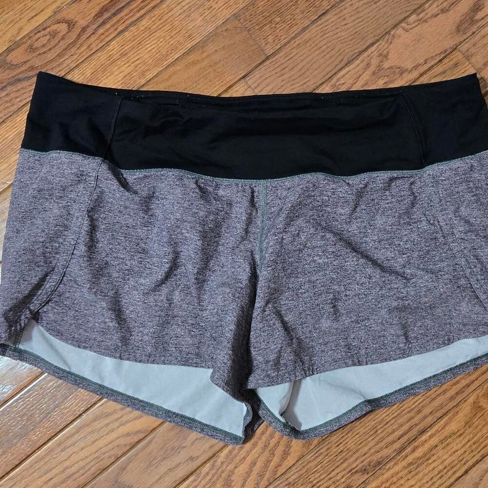 lululemon lined black gray running athletic shorts 12